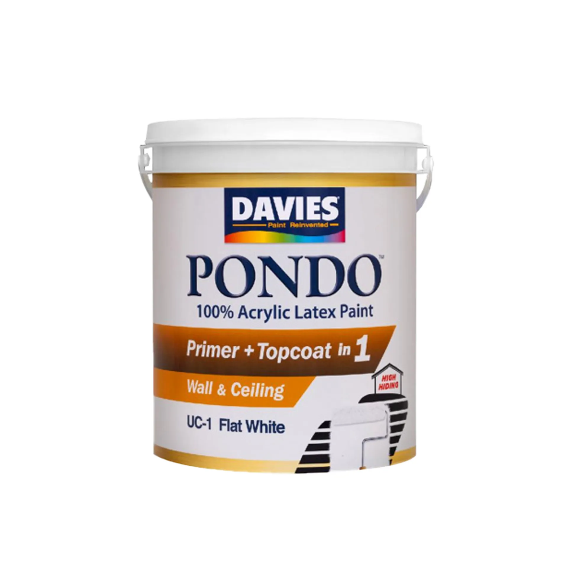 R-PAINT DAVIES DV-UC-1 PAIL FLAT LATEX WHITE